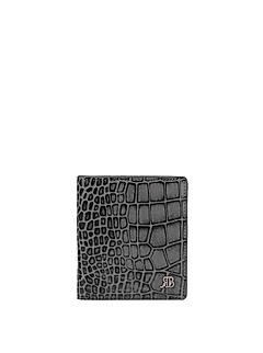 Grey Croco Effect Bifold Wallet